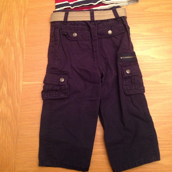 Greendog 24mo navy pants w/ tan belt and orange/blue long sleeve T. Plus bonus - Picture 4 of 9
